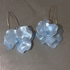 Chic Light Blue Floral Earrings